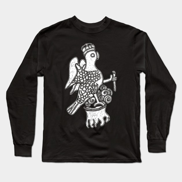 Hampton Court Anne Boleyn Falcon Badge Carving Simplified Long Sleeve T-Shirt by LaForma